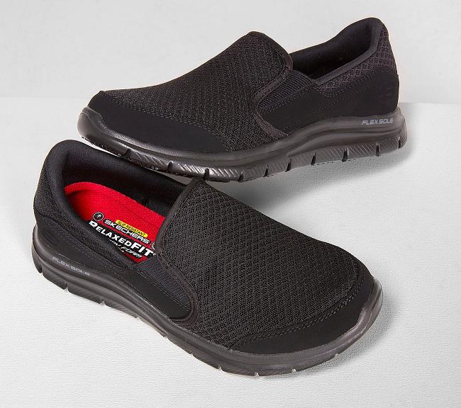 Zapatos de Trabajo Skechers Mujer - Cozard Negro QVNTW5928